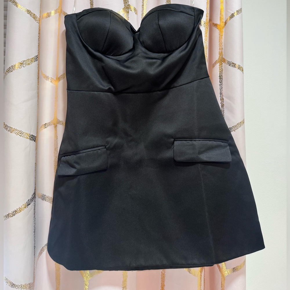 Fashion Nova Black Strapless Mini Dress